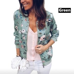 Floral Spring and Winter Jacket Casual Zipper
